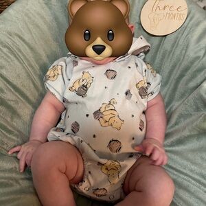 Adorable Bear Print Kids One Piece